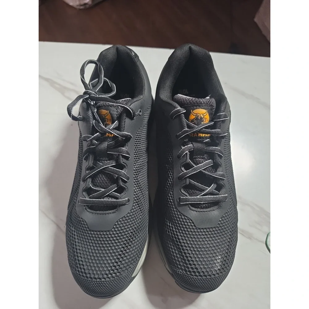 Used Brahma Men's Kamden steel toe work shoes in black mesh Size 10 1/2